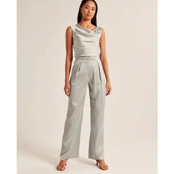Abercrombie & Fitch Satin Wide Leg Pants - Picture 1 of 6